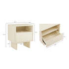 Manhattan Comfort Ella 39.4" Modern Nightstand 2-Piece Set - Cream-Smooth Rounded Edges Add a Modern Charm and Enhance Safety
