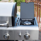 Kenmore 4 Burner Gas Grill with Side Burner - Black with Stainless Steel Lid-Primary cooking area: 476 sq inch .