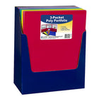 C-Line 3-Pocket Poly Portfolio - Assorted - 24 Pack-Ideal for classroom and office settings