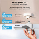 Bell+Howell 15.7 in. Socket Fan Light with Remote - White-Choose from multiple fan speeds- high, medium or low