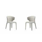 Manhattan Comfort Conrad 20.47" Mid-Century Modern Woven Tweed Upholstered Dining Chair - Wheat - Set of 2-Mid-Century Modern Dining Chair for Dining Room Use. Set of 2