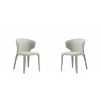 Manhattan Comfort Conrad 20.47" Mid-Century Modern Woven Tweed Upholstered Dining Chair - Wheat - Set of 2-Mid-Century Modern Dining Chair for Dining Room Use. Set of 2