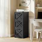 HOMCOM 3-Drawer Letter/A4 Filing Cabinet - Black-Tall, narrow design maximizes storage potential in small spaces and corners
