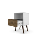 Manhattan Comfort Liberty 1.0 Nightstand, White/Rustic Brown (203AMC69)-Perfect for Storage or Display items.