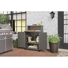 Suncast Patio Storage and Prep Station - Stoney-Ideal for grill preparation or serving.
