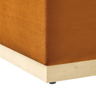 Modway Tilden Large 28" Square Performance Velvet Upholstered Ottoman - Rust/Natural-8