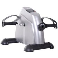 Soozier Portable Mini Pedal Exercise Bike - Silver-Design for both arms and legs exercise  