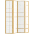 HOMCOM 4 Panel Freestanding Room Divider for Bedroom - Natural and White-Adds instant privacy in bedrooms, offices, or any room 
