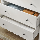 Modway Emmeline Scalloped 5-Drawer Chest - White-Non-Marking Floor Glides