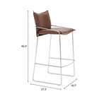 Zuo Pola Barstool - Brown-3 year limited warranty