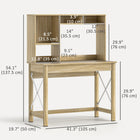 HOMCOM 41.3" Computer Desk with Storage - Oak-Comfortable desk height and space for easy work sessions