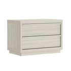 Manhattan Comfort Navis 32" Contemporary 2-Drawer Nightstand - Whitewashed Oak-Smooth drawer glides ensure effortless opening and closing