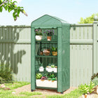 Outsunny 27" x 20" x 65" Portable Greenhouse with 4 Tier Shelves and Wheels - Green- Great for gardening enthusiasts, hobbyists, and plant lovers
 