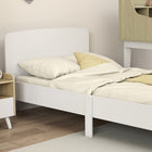 Qaba Bed Frame for Kids - White-Provides a secure, peaceful sleep space for you every night
