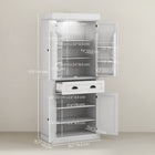 HOMCOM 71" H Kitchen Pantry Cabinet with Spice Racks and LED Lights - White-Painted MDF and particleboard surface is easy to clean 