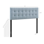Modway Emily Fabric Upholstered King Size Headboard - Sky Blue-Button Tufting