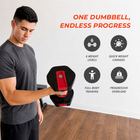 MotionGrey V2 Adjustable Dumbbell with 6 Weight Settings, Quick-Change Dial and Storage Base - 5-26.5 lb-Colour: Black