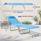 Outsunny Outdoor Lounge Chair - Folding Adjustable Reclining Chair - Blue-Made from UV-resistant mesh materials with powder coated steel frame