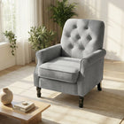 HOMCOM Mid-Century Modern Accent Chair with Thick Padded Seat for Bedroom - Grey-Overall Dimension: 27.2" W x 29.5" D x 35.4" H (69 x 75 x 90 cm) 

