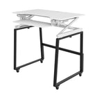 Rocelco 40" Deluxe Adjustable Height Desk Riser and Floor Stand Bundle - White/Black-STANDING DESK BUNDLE: Includes the 40" Standing Desk Converter  (DADR-40) and Deluxe Mobile Floor Stand (DADRB-FSM) to convert desk riser into a full rolling sit to stand desk