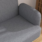 HOMCOM 2 Seater Sofa Couch with Thick Padding and Wood Legs - Grey-Compact dimensions fit well in small spaces