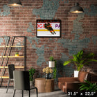 Quinn Hughes Canucks Skating - Framed Canvas - 31" x 22"-Officially licensed by the NHL and NHLPA