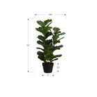 Monarch Specialties 32" Artificial Indoor Fiddle Tree - Floor - Black Pot-This easy-care faux potted plant is made from the highest quality materials and requires no maintenance or watering, for a sustainable, environmentally friendly, decorative accent that will last a lifetime