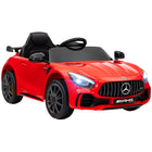 Qaba 12V Mercedes-Benz Licensed Kids Electric RC Car - Red-Licensed 12V Mercedes-Benz AMG GTR for an authentic driving experience 