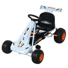 Aosom Kids Cute Style Pedal Go Kart - Light Blue-High-quality metal frame and plastic material ensure durability throughout the years 