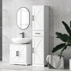 HOMCOM 67" Tall Narrow Bathroom Storage Cabinet - White-Two adjustable shelves cater to varying storage needs