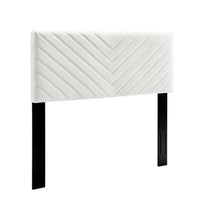 Modway Alyson Angular Channel Tufted Performance Velvet Full/Queen Headboard - White-Vintage Modern Headboard