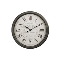 Monarch Specialties Clocks 30" Round Oversized Wall Clock - Brown -Trendy and stylish 30" round wall clock with a durable plastic frame in an elegant brown hue and subtle distressing for a classic appeal in any home decor