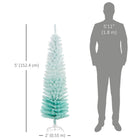 HOMCOM 5' Slim Artificial Christmas Tree - Gradient Blue-Safe and stable with a solid and reliable plastic base for support