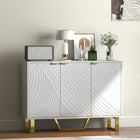 HOMCOM 42.1" L Sideboard Buffet Cabinet with Storage - White-Anti-tipping design enhances safety
