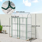 Outsunny 3-Tier Mini Greenhouse with 2 Roll-up Doors- Extended cover improves stability, insulation and sealing
 