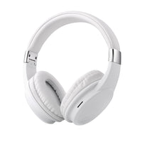 Basic Tech Wireless Over The Ear Foldable Headphones - White-Deep bass