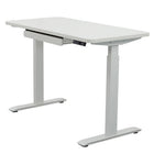 Motionwise M2 Series 48"W Electric Sit-Stand Desk with Dual Motors and Pull-Out Drawer - White-Electric Height Adjustment: Seamlessly switch between sitting and standing with a height range of 28” to 48”, helping reduce back pain and improve posture during long workdays, thanks to a sturdy dual-motor system that provides smoother, faster height adjustments