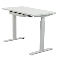 Motionwise M2 Series 48"W Electric Sit-Stand Desk with Dual Motors and Pull-Out Drawer - White-Electric Height Adjustment: Seamlessly switch between sitting and standing with a height range of 28” to 48”, helping reduce back pain and improve posture during long workdays, thanks to a sturdy dual-motor system that provides smoother, faster height adjustments