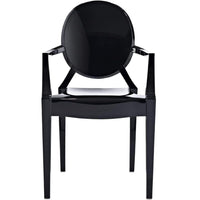 Nicer Furniture Louis XVI Ghost Chair - Black-Famous Louis XVI style, Comfortable Chair.