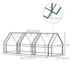 Outsunny 9' x 3' x 3' Portable Mini Greenhouse with Zippered Roll-up Doors- Roll-up zippered 3 doors allow for easy access and air ventilation
 