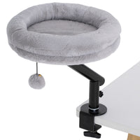 PawHut 360° Rotatable Adjustable Height Cat Desk Bed-Clamps onto your desk to save space, keeping your cat close 