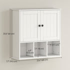 HOMCOM Farmhouse Bathroom Wall Cabinet, Open Compartments and 2 Doors - White-Wall mounting saves floor space, keeps bathroom tidy