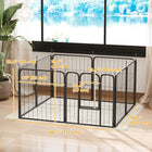 PawHut 8-Panel Heavy Duty Portable & Foldable Dog Playpen - 24" L-Comes with 8 ground stakes for added stability