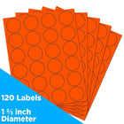 JAM Paper Round Circle Label Sticker Seals, 1 2/3" Diameter, Neon Red, 120 Pack-Neon Red