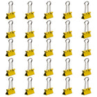 JAM Paper Colourful Binder Clips - Small - 3/4" - Yellow - 25 Pack-Perfect for staying stylishly organized around the house, at school, or in the office!