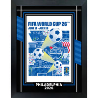 Philadelphia 2026 FIFA World Cup - Photoglass Framed - 20" x 26"-Officially licensed FIFA World Cup 2026 host city poster