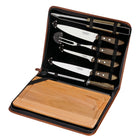 Tramontina Churrasco Stainless Steel BBQ Carving Set with Carry Case - Wood Cutting Board - Knife set - 8 Piece Set-Ideal for preparing and serving high-quality barbecue meals
