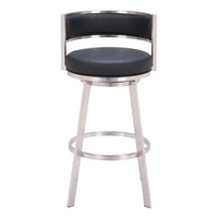 Zuo Gimsby Swivel Barstool - Black-Plush and durable faux leather fabric