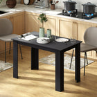 HOMCOM 47" Modern Dining Table with Wood Effect - Black-Compact design fits small spaces with style and function