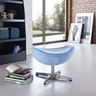 Modway Glove Wool Ottoman - Baby Blue-Aluminum Rotating Base